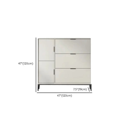Wood Drop-Front Shoe Storage Cabinet for Small Space