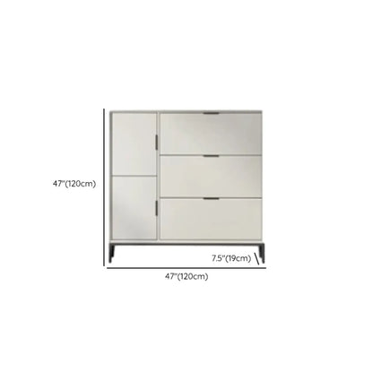 Wood Drop-Front Shoe Storage Cabinet for Small Space
