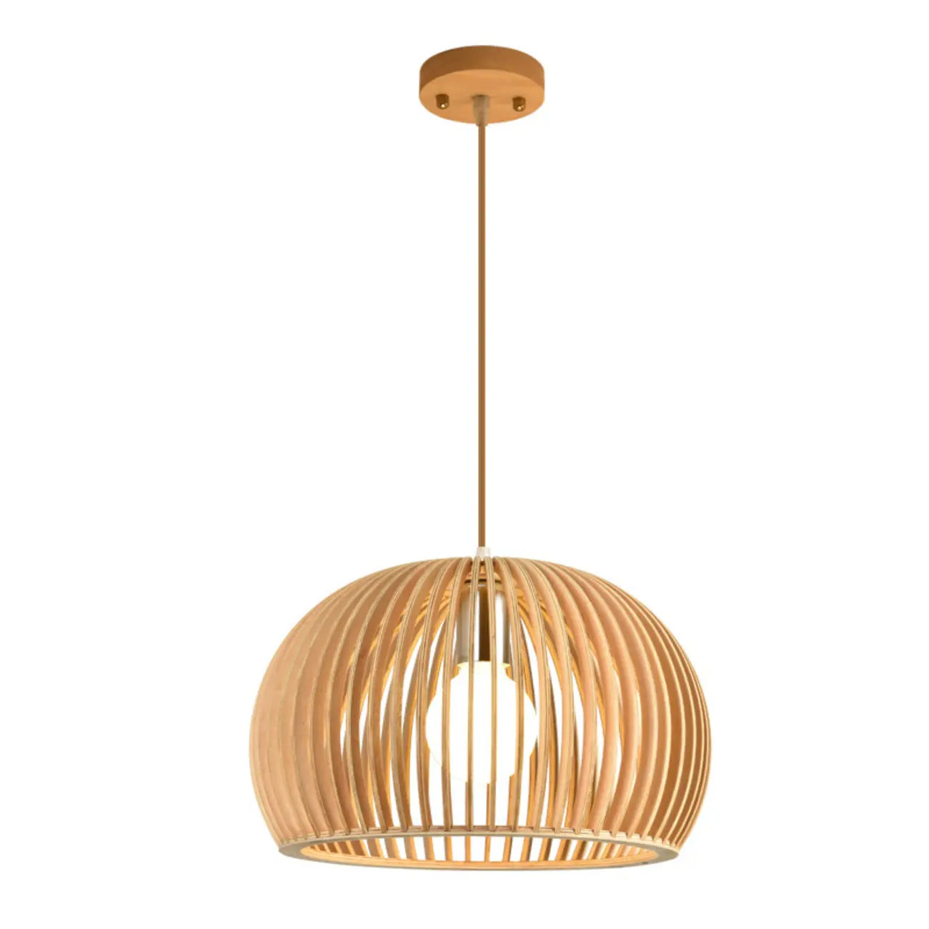 Oriental Adjustable Wood Pendant Light for Kitchen Dining