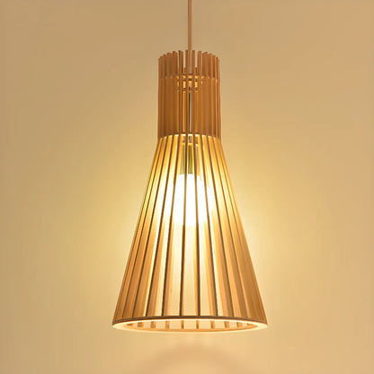 Oriental Adjustable Wood Pendant Light for Kitchen Dining