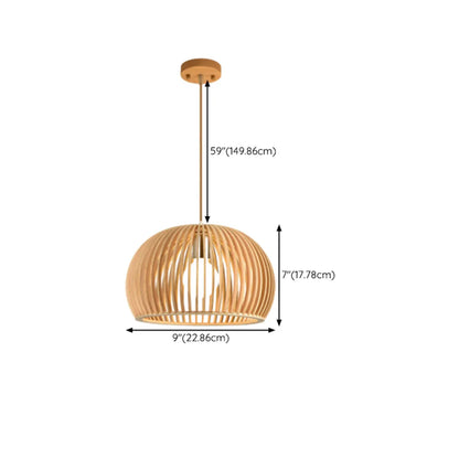 Oriental Adjustable Wood Pendant Light for Kitchen Dining