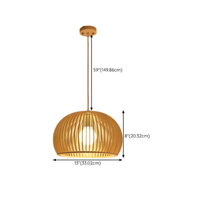 Oriental Adjustable Wood Pendant Light for Kitchen Dining