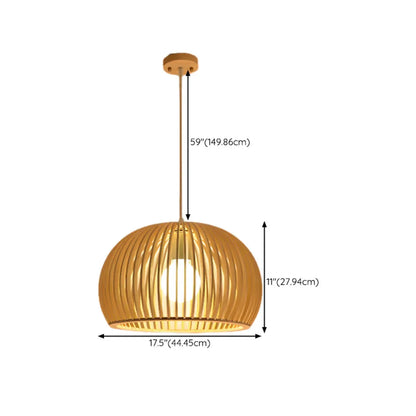 Oriental Adjustable Wood Pendant Light for Kitchen Dining