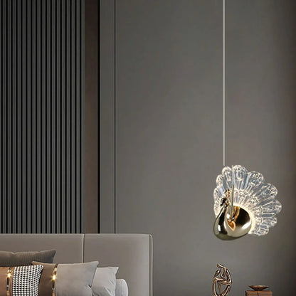 Modern Dimming LED Gold Acrylic Floral Pendant Light