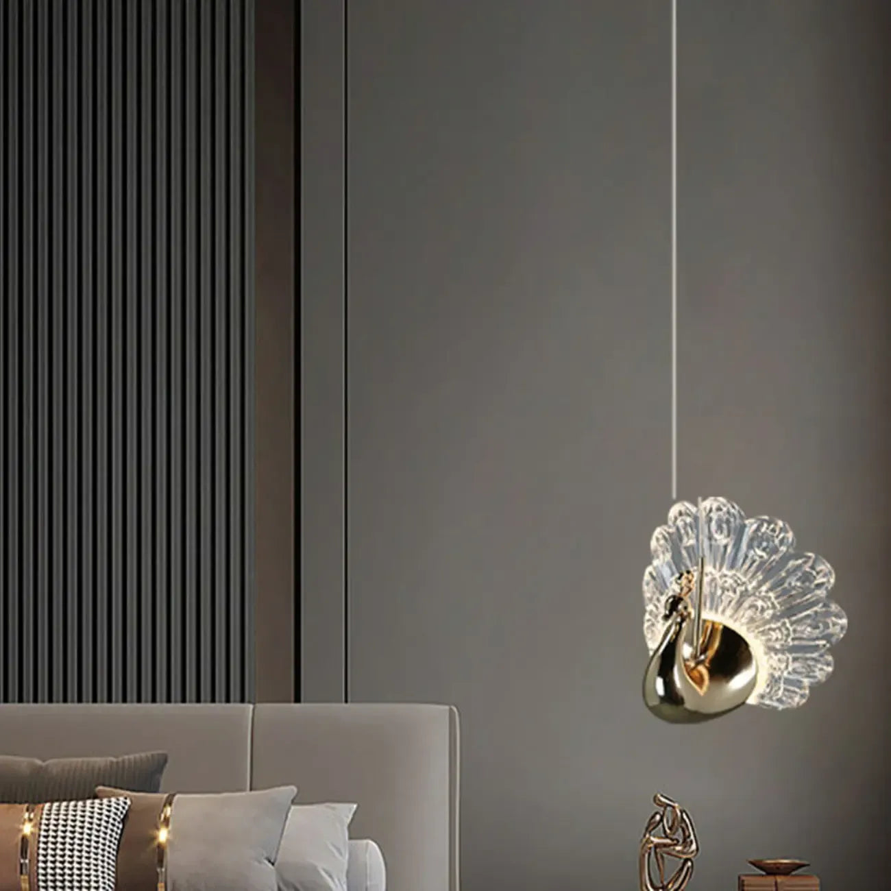 Modern Dimming LED Gold Acrylic Floral Pendant Light