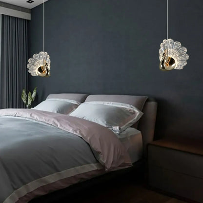 Modern Dimming LED Gold Acrylic Floral Pendant Light
