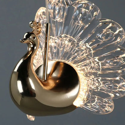 Modern Dimming LED Gold Acrylic Floral Pendant Light