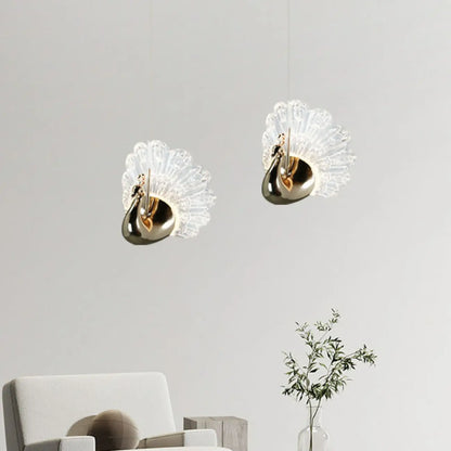 Modern Dimming LED Gold Acrylic Floral Pendant Light