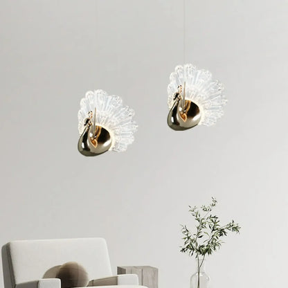 Modern Dimming LED Gold Acrylic Floral Pendant Light