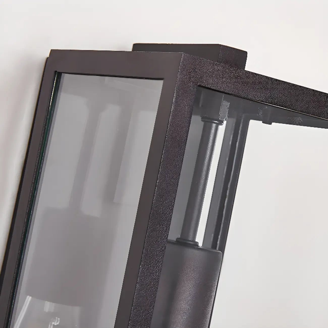 Industrial Metal Rectangle Clear Glass LED Outdoor Wall Light