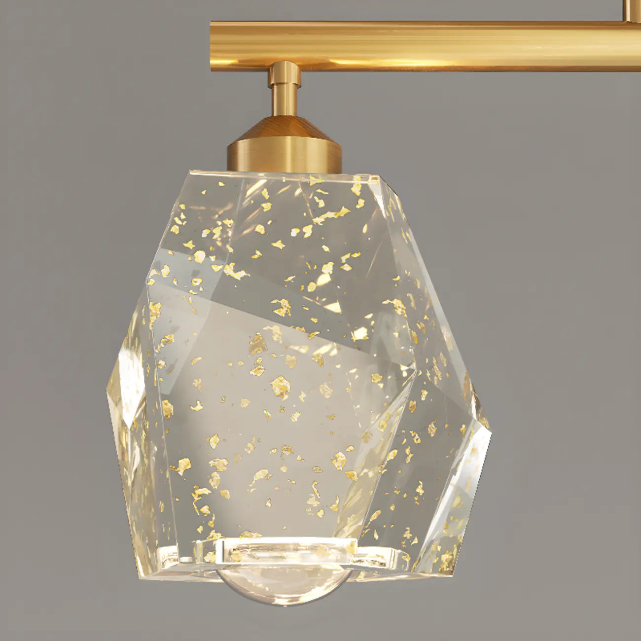 Geometric Gold Crystal Down Island Pendant Light