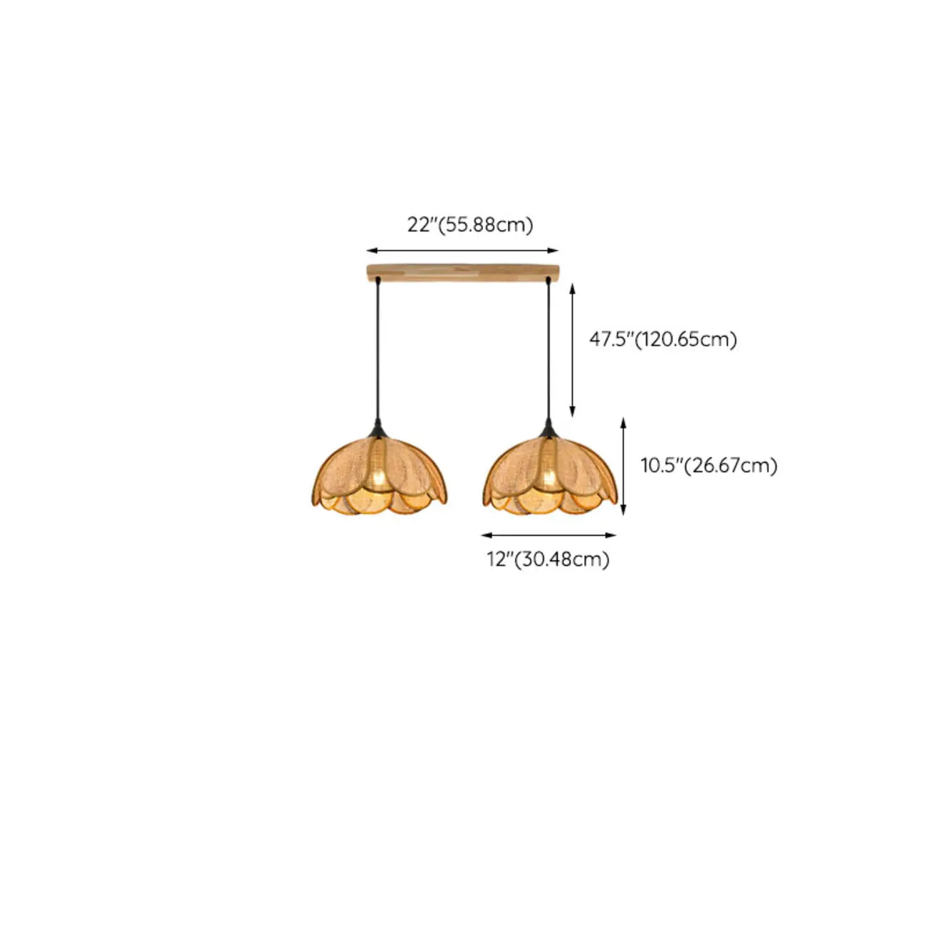 Modern Rattan Geometric Island Pendant Light