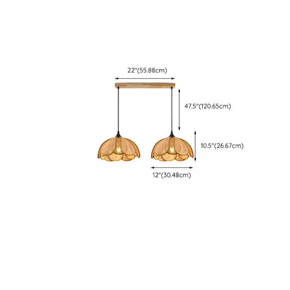 Modern Rattan Geometric Island Pendant Light