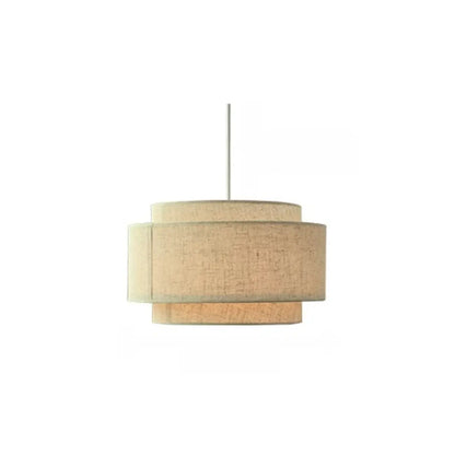 Beige Layered Elegance Fabric Pendant Light for Dining Area