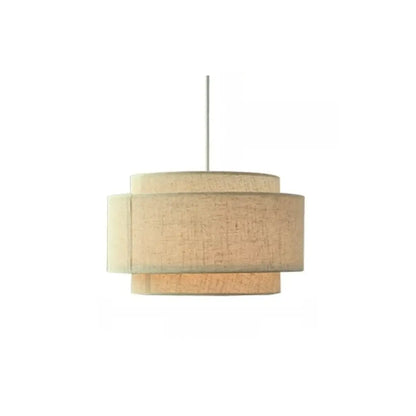 Beige Layered Elegance Fabric Pendant Light for Dining Area