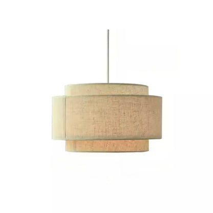 Beige Layered Elegance Fabric Pendant Light for Dining Area