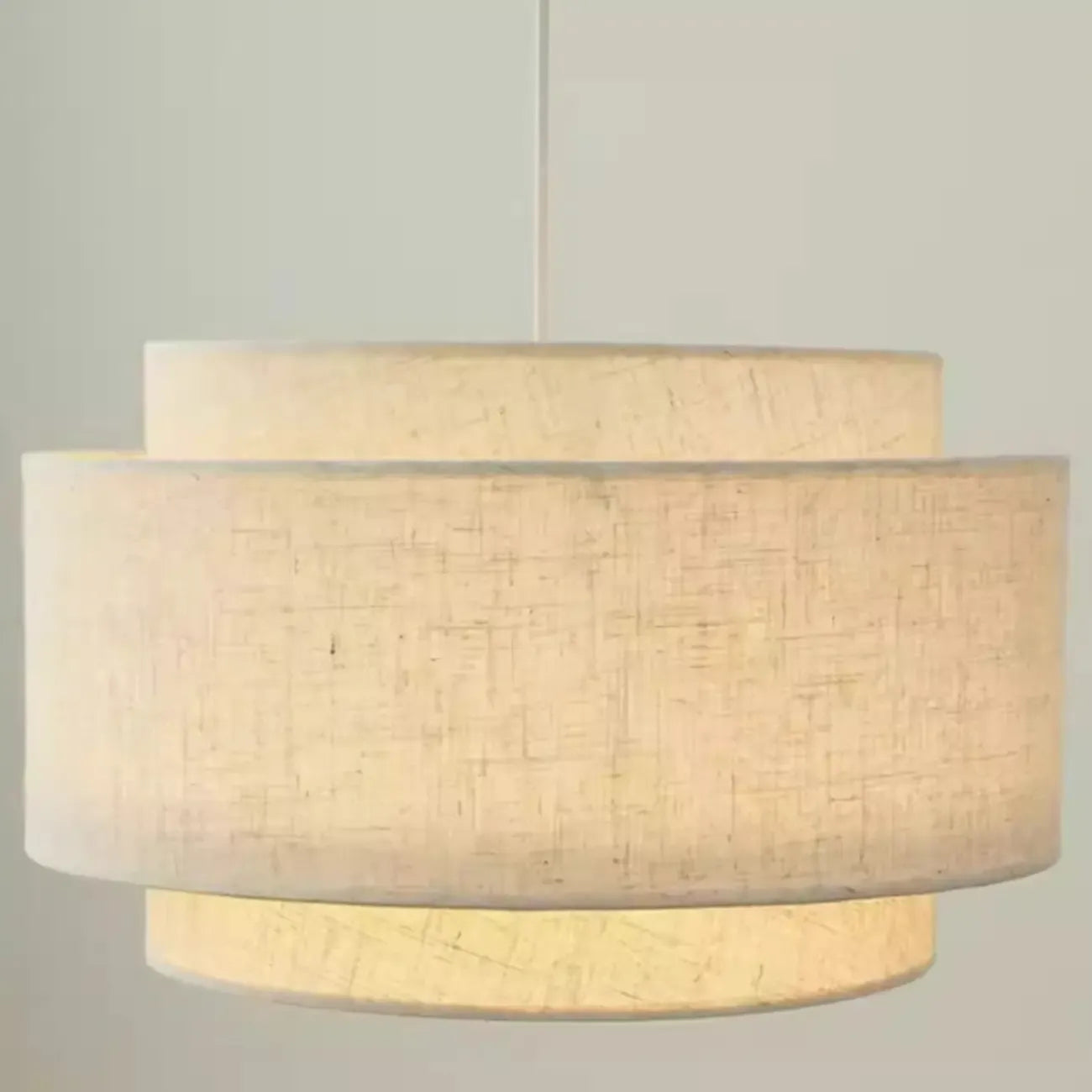 Beige Layered Elegance Fabric Pendant Light for Dining Area