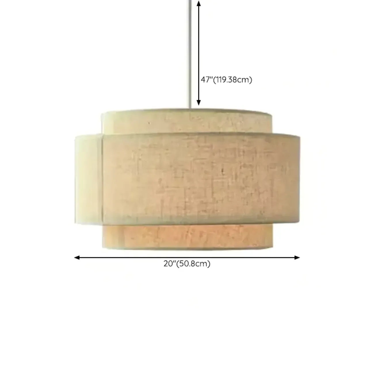 Beige Layered Elegance Fabric Pendant Light for Dining Area