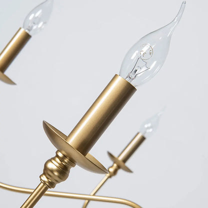 Adjustable Height Classic Golden Candelabra Chandelier