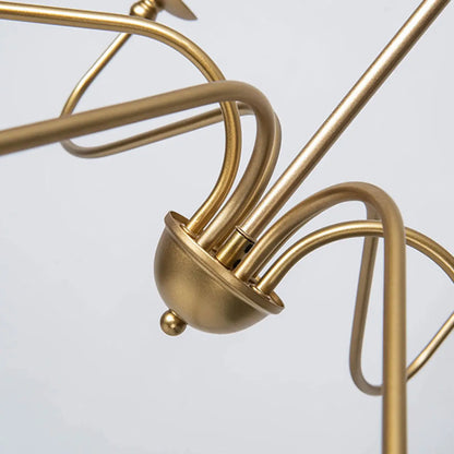 Adjustable Height Classic Golden Candelabra Chandelier