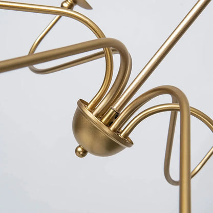 Adjustable Height Classic Golden Candelabra Chandelier