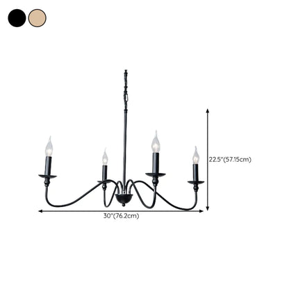 Adjustable Height Classic Golden Candelabra Chandelier