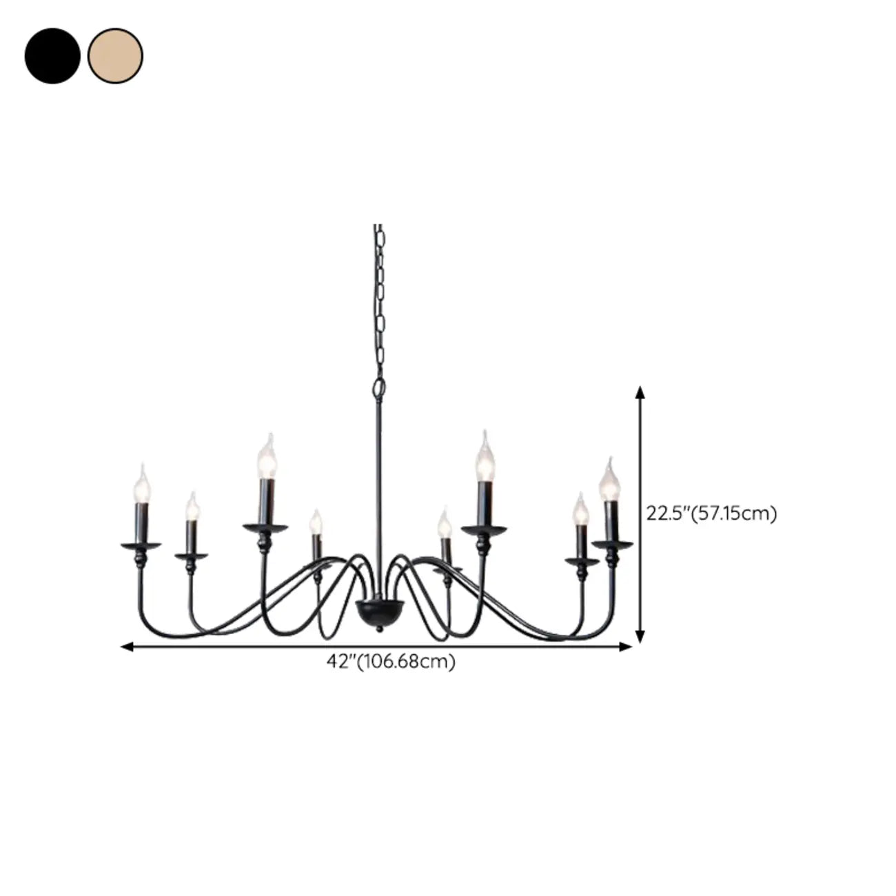 Adjustable Height Classic Golden Candelabra Chandelier