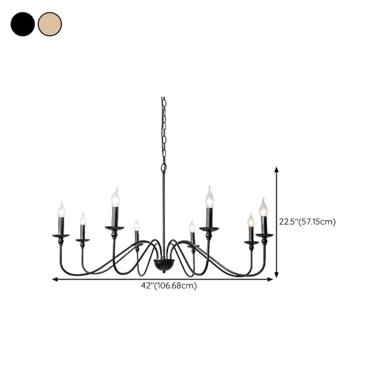 Adjustable Height Classic Golden Candelabra Chandelier