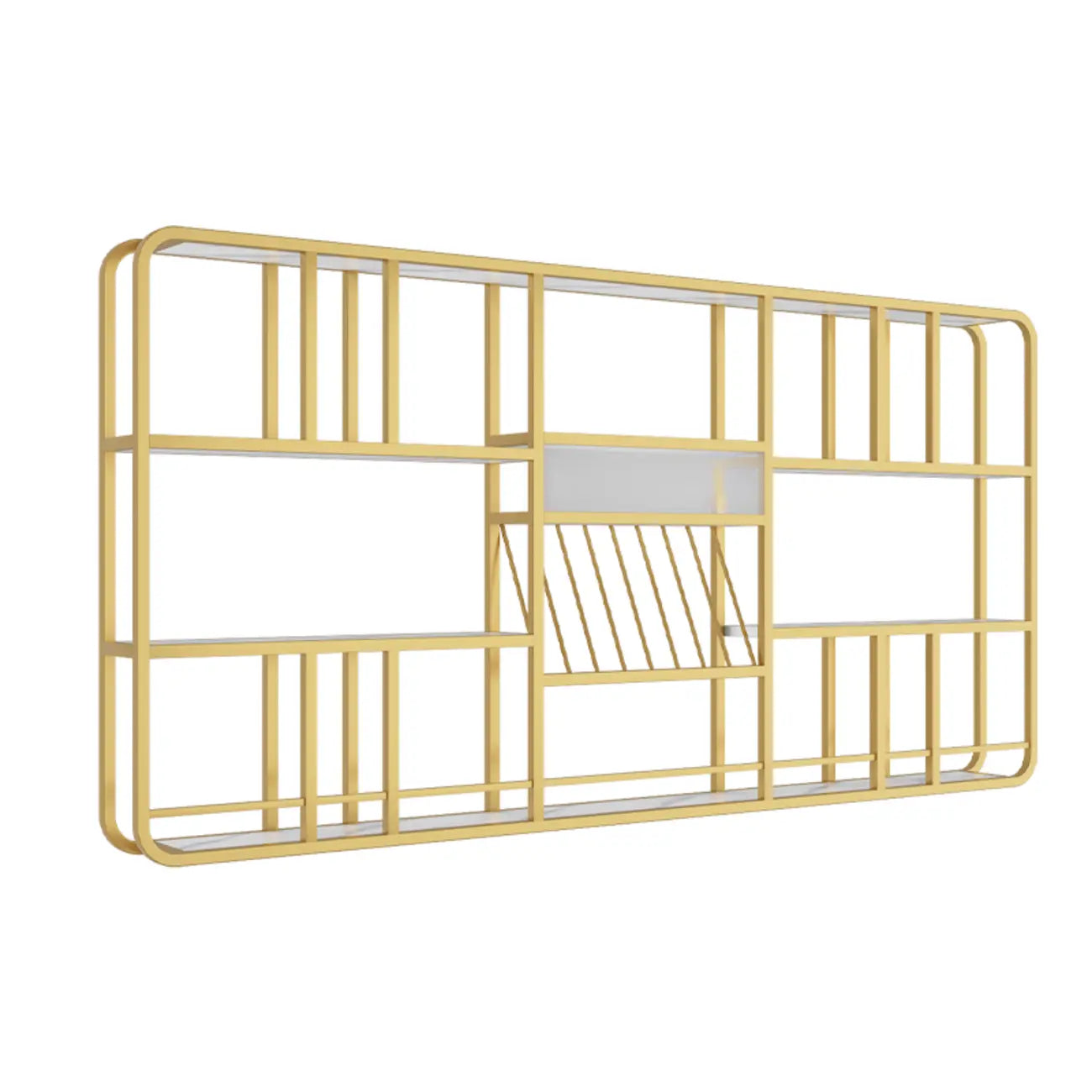 Glam Gold Wall-Mounted Open Wine Bottle Rack