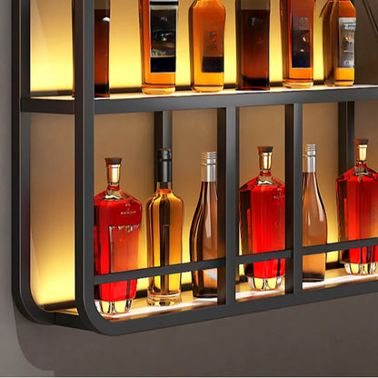 Glam Gold Wall-Mounted Open Wine Bottle Rack