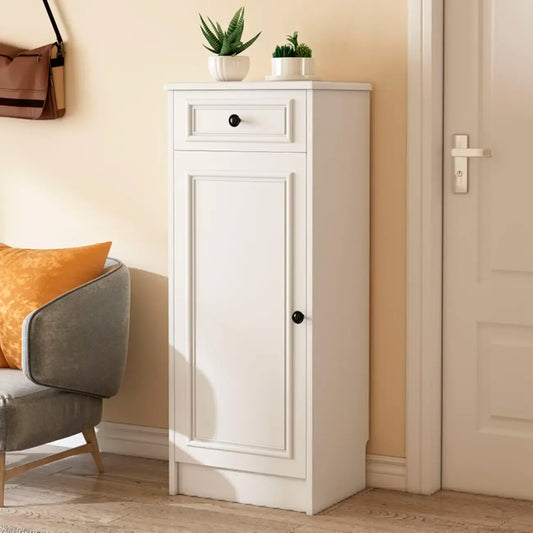 Narrow Entryway Vertical Adjustable Wood Shoe Storage Cabinet