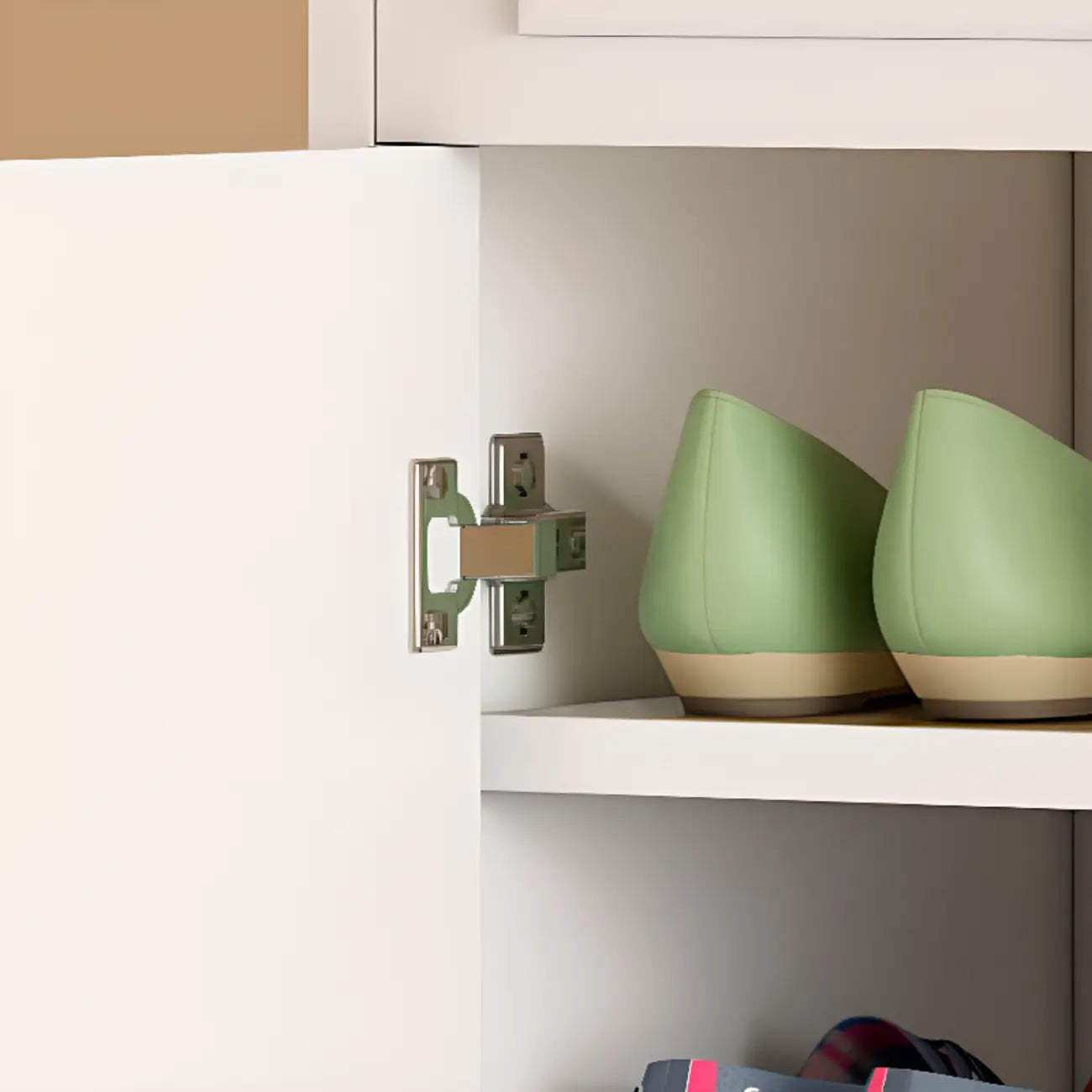 Narrow Entryway Vertical Adjustable Wood Shoe Storage Cabinet
