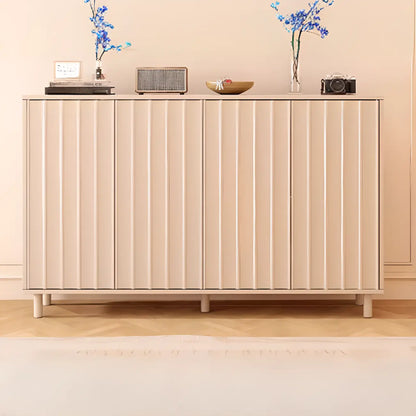 Modern White Closed Back Adjustable Wooden Shoe Cabinet
