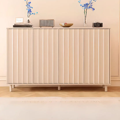 Modern White Closed Back Adjustable Wooden Shoe Cabinet