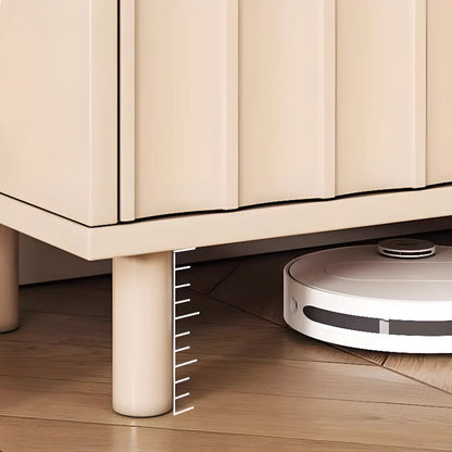 Modern White Closed Back Adjustable Wooden Shoe Cabinet