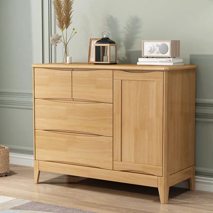 Classic Large White Brown Wooden Utility Storage Cabinet