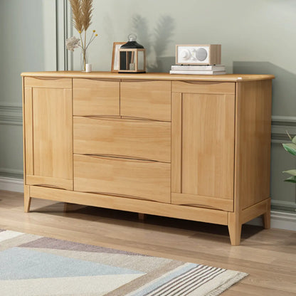 Classic Large White Brown Wooden Utility Storage Cabinet