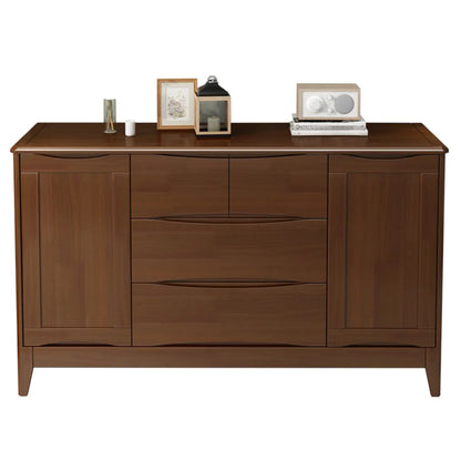 Classic Large White Brown Wooden Utility Storage Cabinet