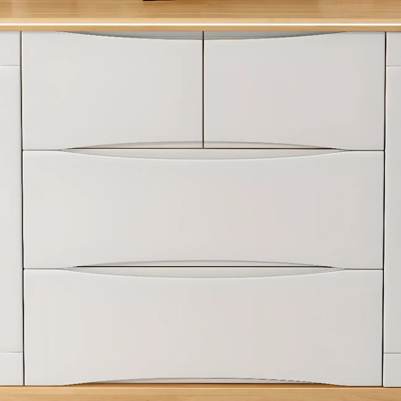 Classic Large White Brown Wooden Utility Storage Cabinet