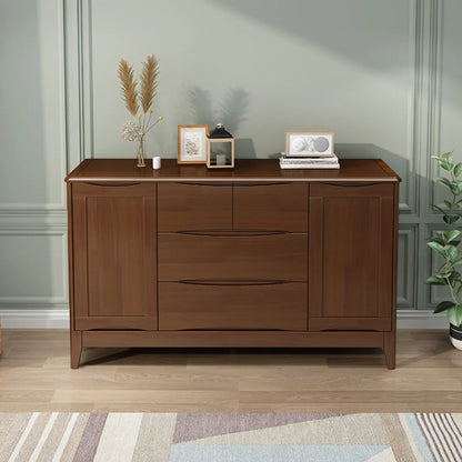 Classic Large White Brown Wooden Utility Storage Cabinet