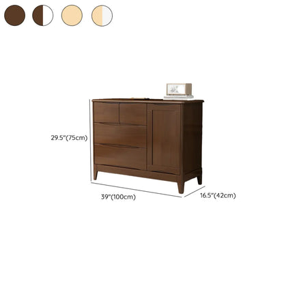 Classic Large White Brown Wooden Utility Storage Cabinet