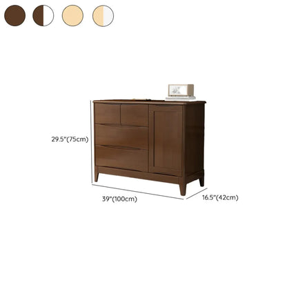 Classic Large White Brown Wooden Utility Storage Cabinet