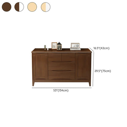 Classic Large White Brown Wooden Utility Storage Cabinet