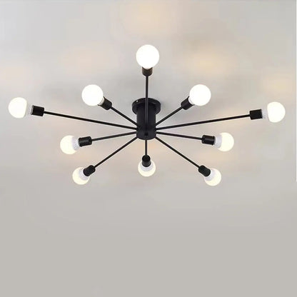 Modern Gold Sputnik Semi Flush Mount Ceiling Light
