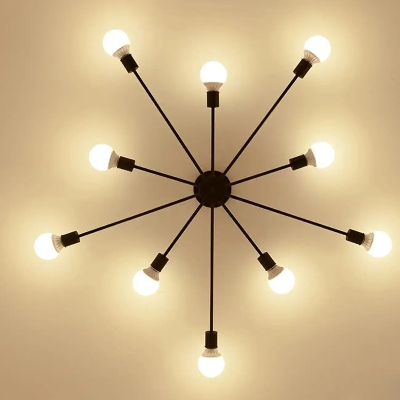 Modern Gold Sputnik Semi Flush Mount Ceiling Light