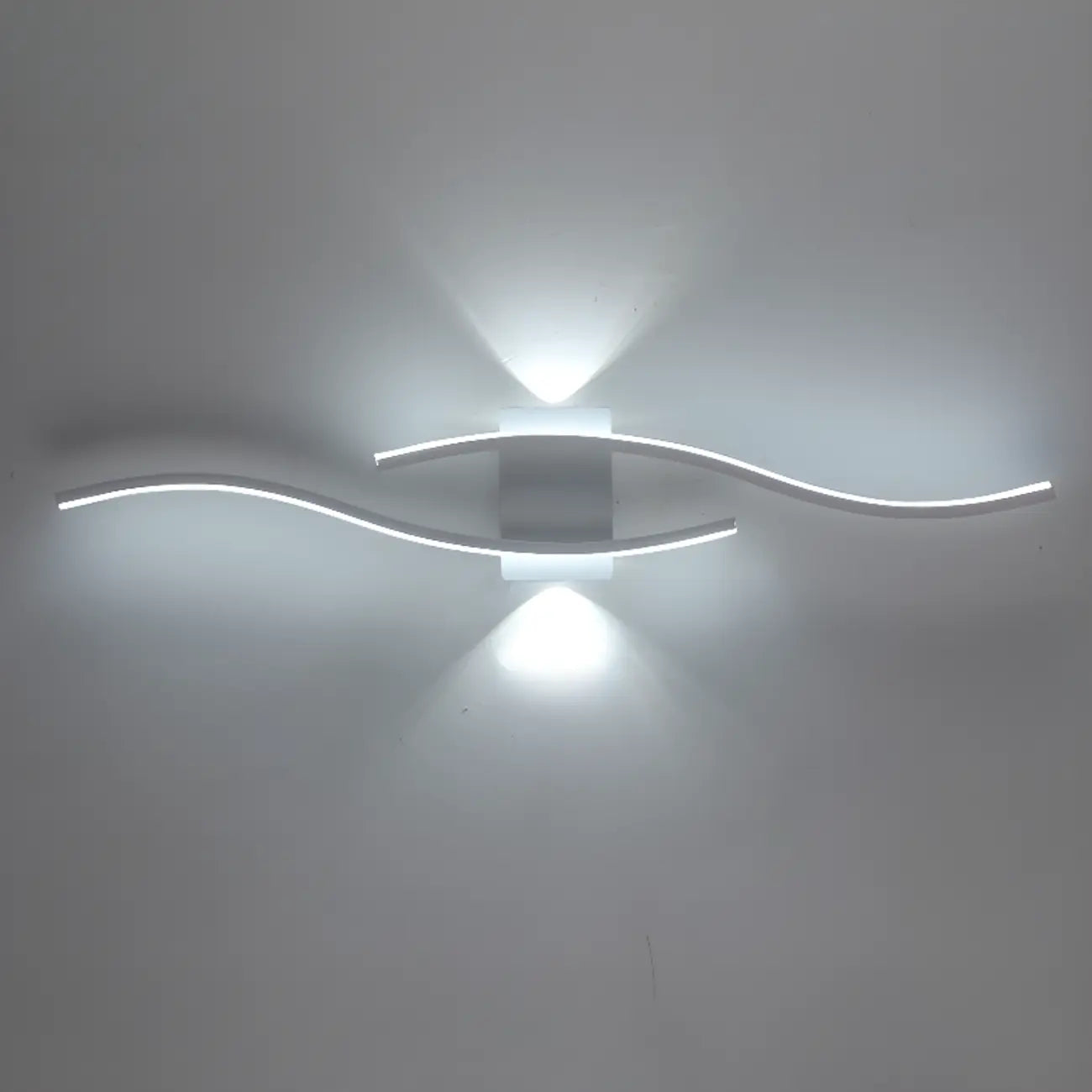 Modern Metal Dual Wave Linear LED Wall Sconce Dimmable