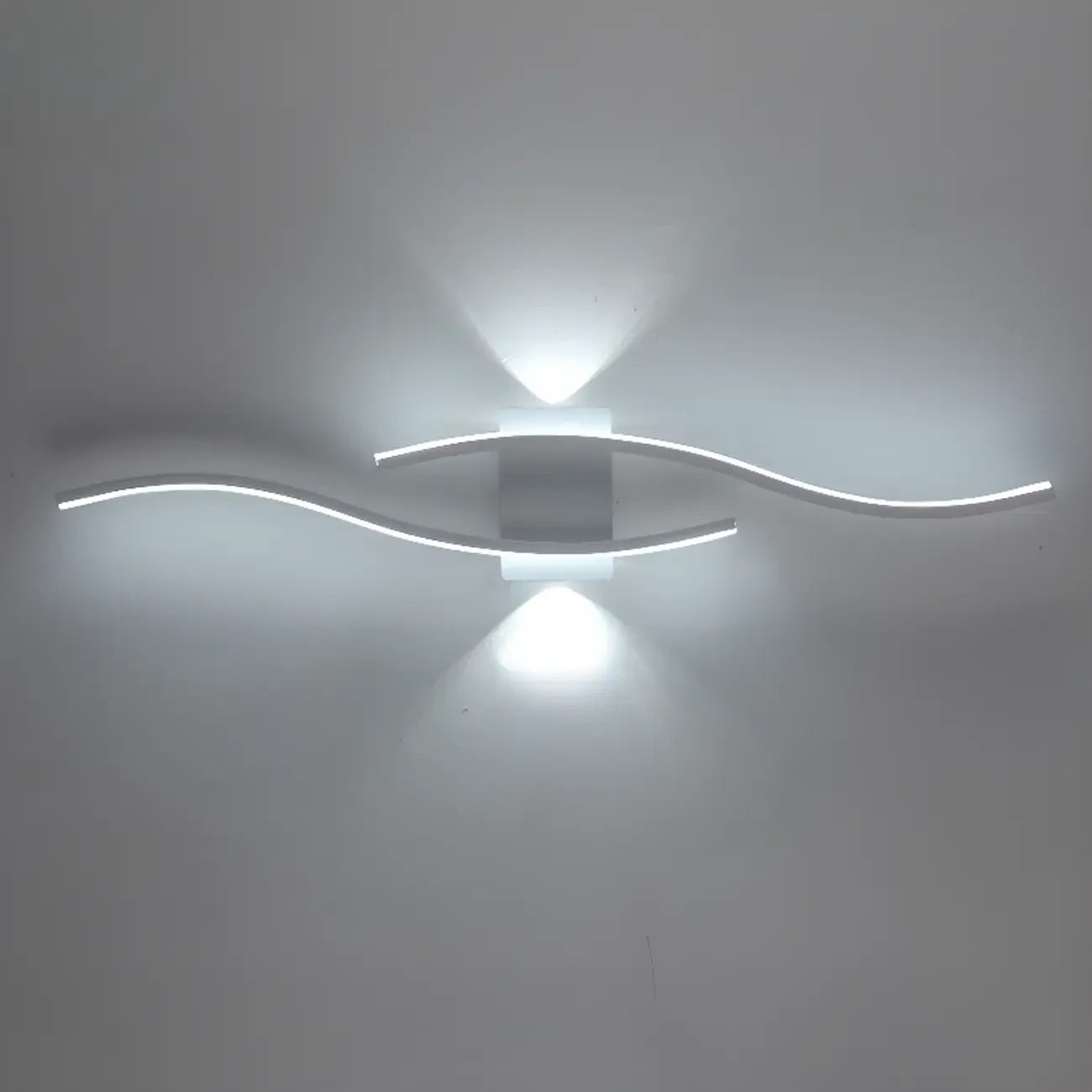 Modern Metal Dual Wave Linear LED Wall Sconce Dimmable