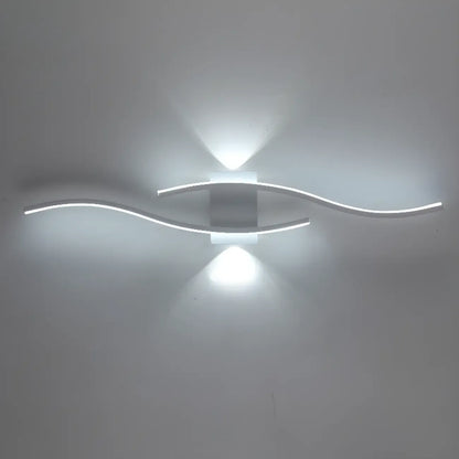 Modern Metal Dual Wave Linear LED Wall Sconce Dimmable
