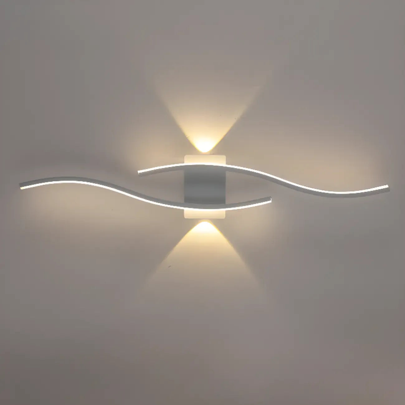 Modern Metal Dual Wave Linear LED Wall Sconce Dimmable
