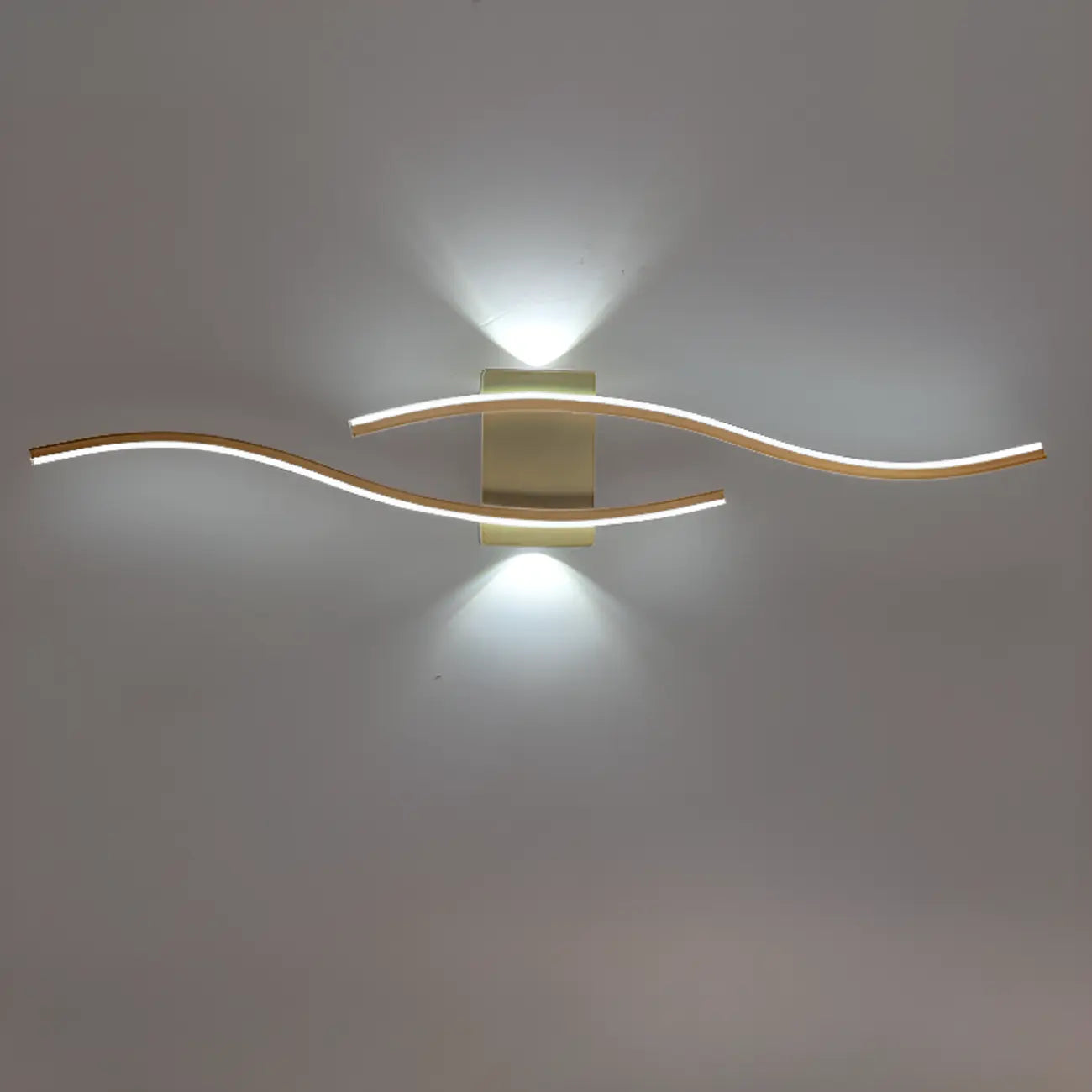 Modern Metal Dual Wave Linear LED Wall Sconce Dimmable